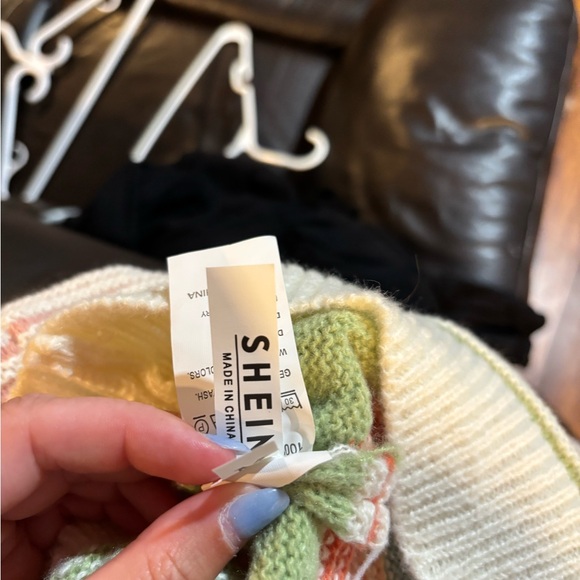 SHEIN Colorful Striped Crew Neck Sweater - Picture 3 of 4